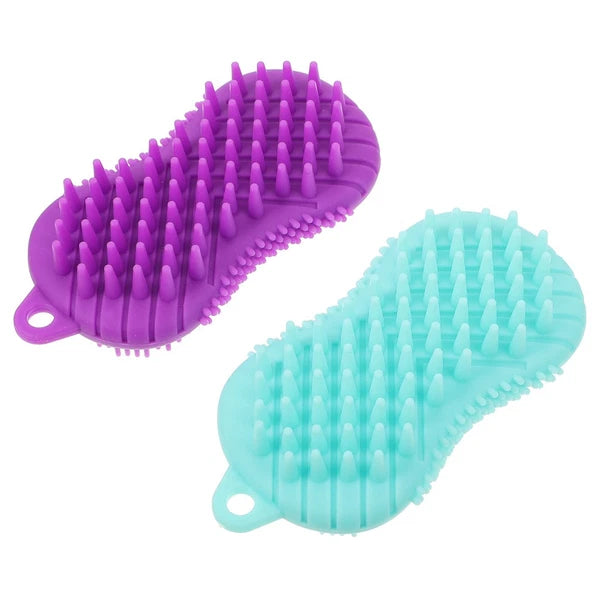 2 Pcs Silicone Bath Scrubber for Body Cleaning Massage