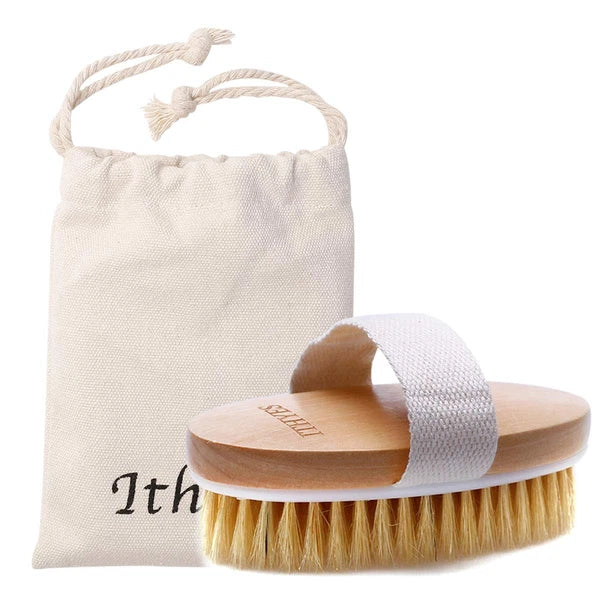 Dry Brushing Body Brush Exfoliating Brush Natural Bristle Bath Brush for