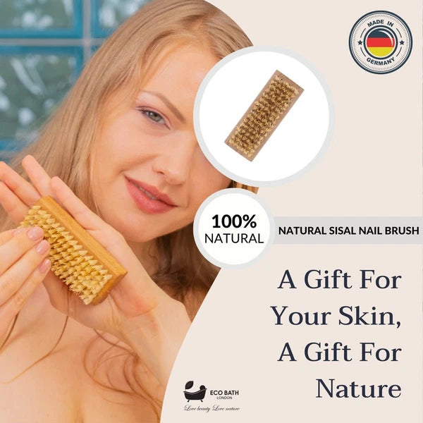 Eco Bath Natural Sisal Nail Brush Collection - Available in Beech Wood, Walnut W