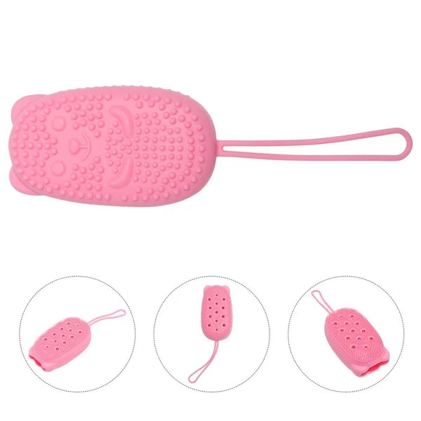 Automatically Soak Bath Scrub Silicone Bath Brush Soap Storage Bath Tool