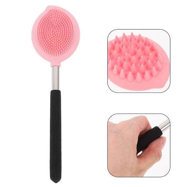 2 Pcs Bath Brush Child Ergonomic Silicone Body Scrubber Exfoliating