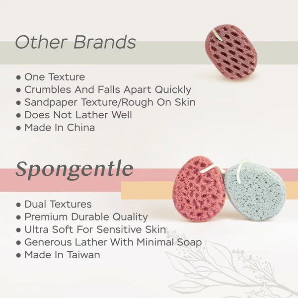 Spongentle Ultra Soft Body Loofah Sponge 2 Pack for Bath and Shower