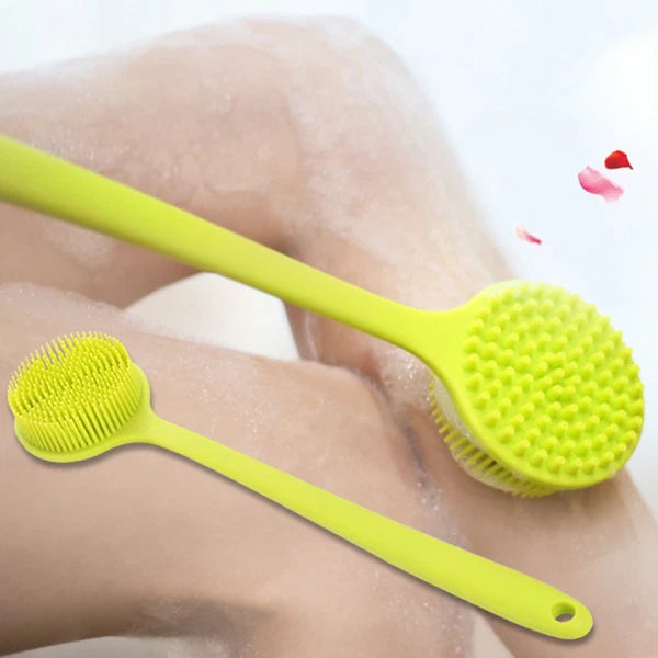 Bath Brush Man Body Exfoliator Silicone Shower Scrubber Back for Long Handle