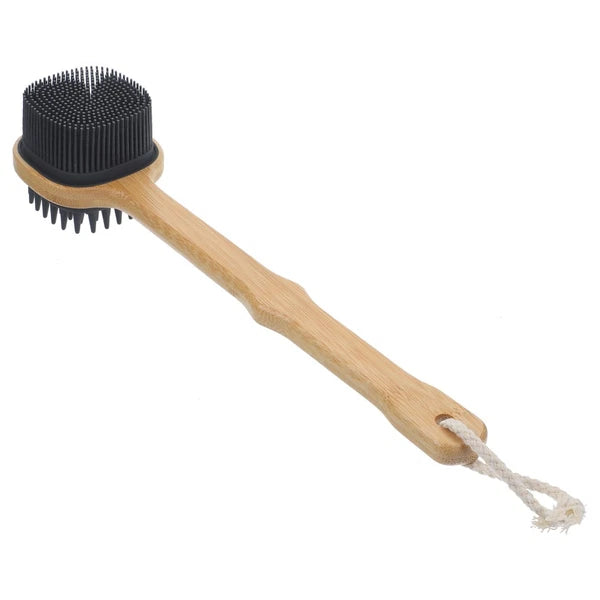 Bath Brush Elderly Man Silicone Body Scrubber with Handle Shower for
