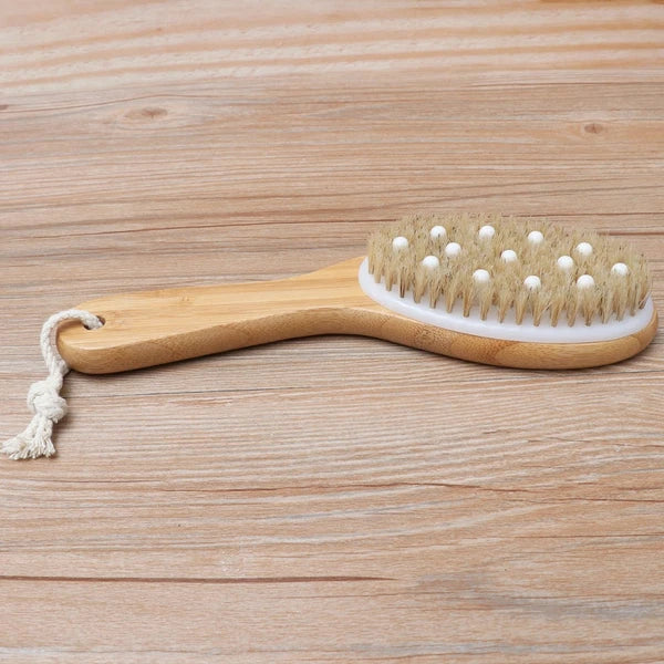 Long Bathing Shower Brush with Handle Portable Body Exfoliating Shower Beads