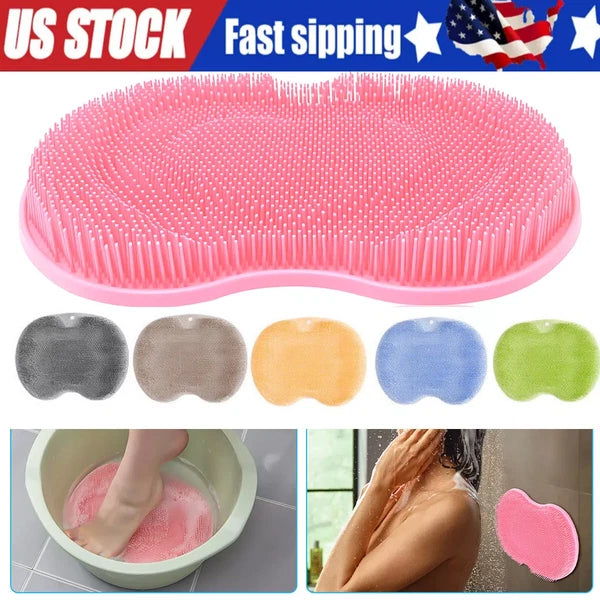 Shower Foot Back Scrubber Massage Pad Body Bath Soft Brush Mat Cleaning Bath