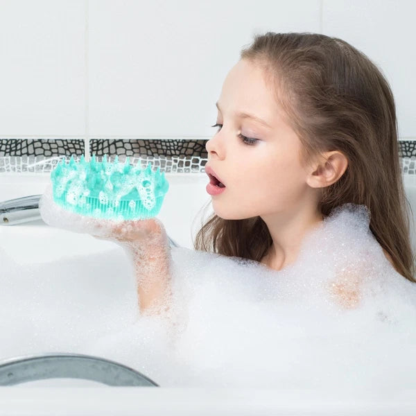 Silicone Baby Bath Hair Brush Infant Massage Exfoliation Shower Brush Scrubber