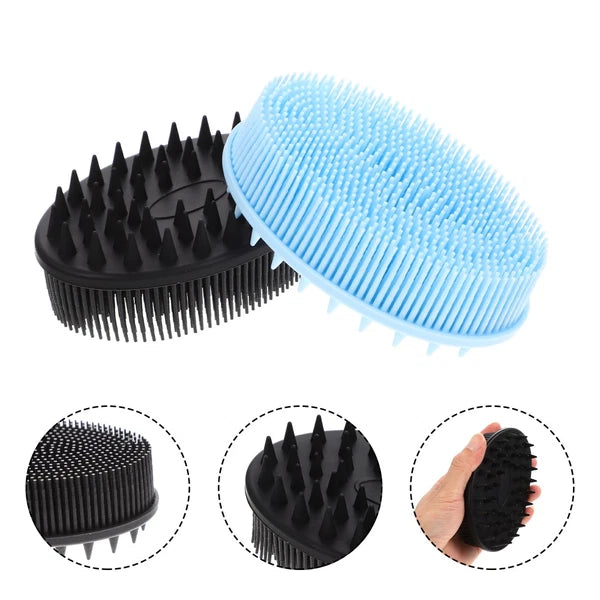 2 Pcs Bath Brush Baby Man Shower Scrubber Removable Silicone Body