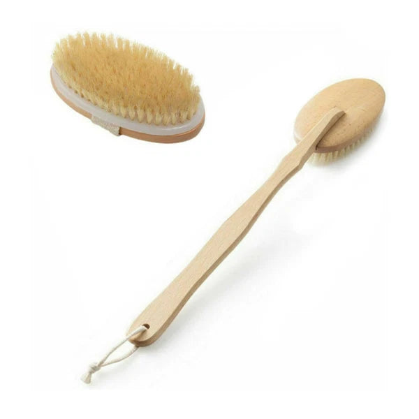 Premium Natural Bristle Bath Shower Body Back Cleaning Tool Spa Scrubber Brush