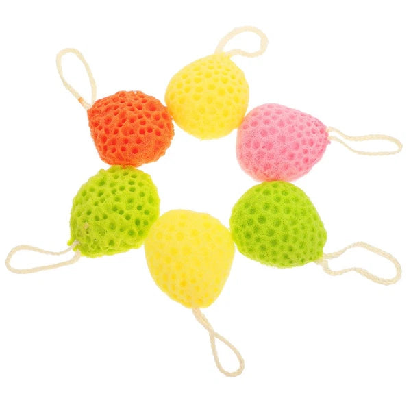 6 Pcs Sponge Bath Wipe Man Shower Body Scrubber Exfoliating Sponges for