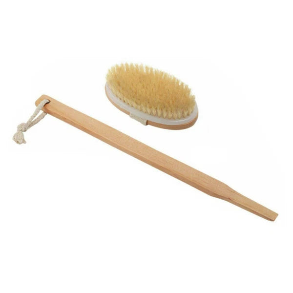 Premium Natural Bristle Bath Shower Body Back Cleaning Tool Spa Scrubber Brush