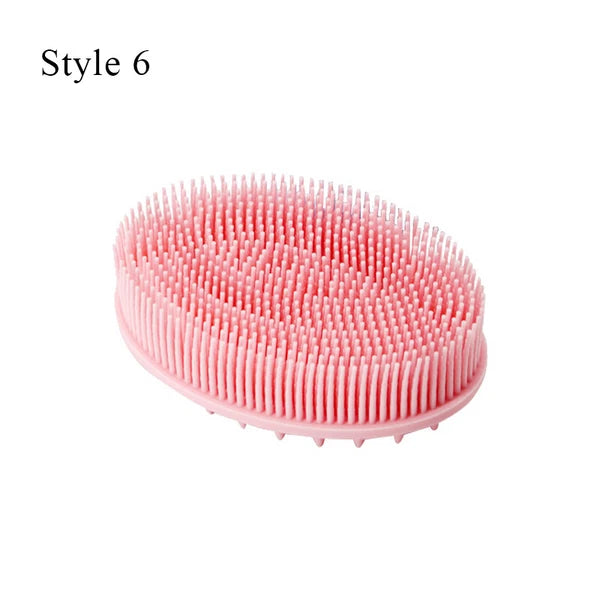 Silicone Bath Brush Soft Hygienic Exfoliating Shower Washing Comb Massage Tool