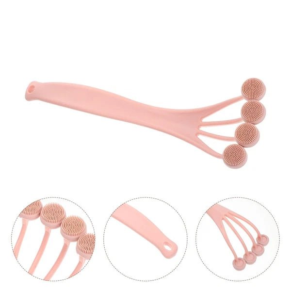 Exfoliating Bath Brush Shower Tool Back Scrubber with Long Handle
