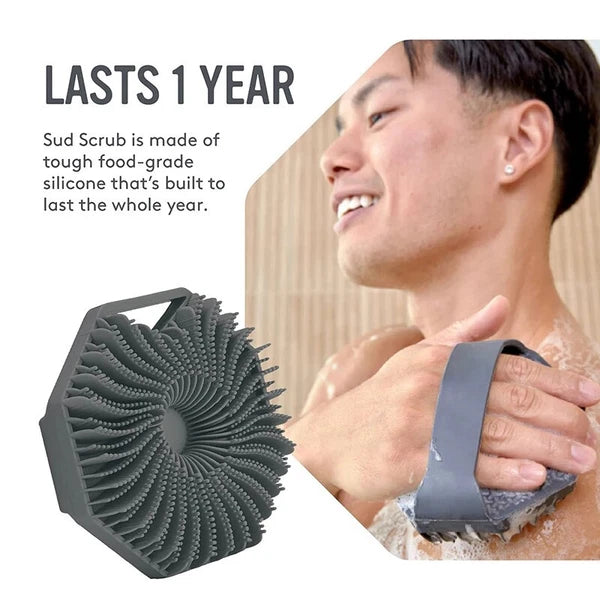 2 in 1 Silicone Body Shower Scrubber Wash Exfoliator Brush Scalp Massager US
