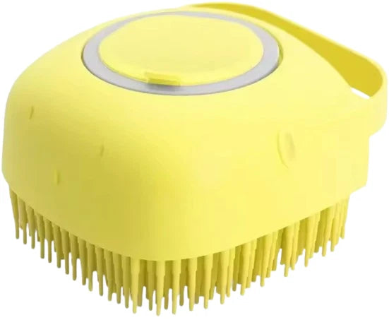 Silicone Pet Brush Massage Bath Brush for Dogs Cat Scrubber Shampoo Dispenser UK