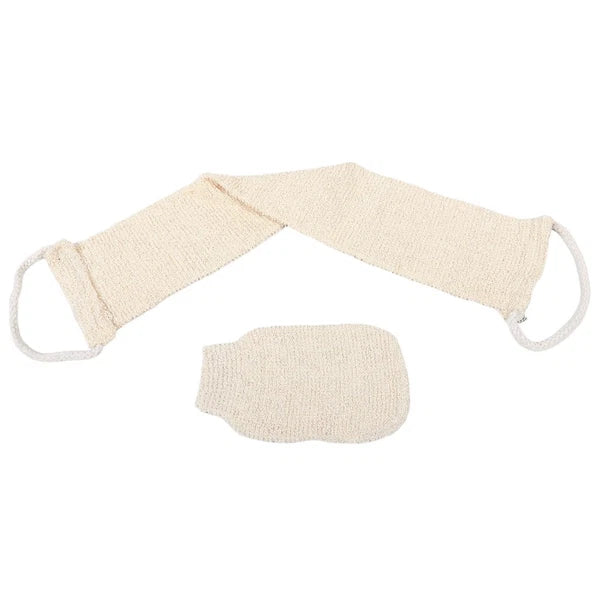 2 Pcs Back Rub and Bath Brush Cleaning Glove Body Exfoliator Scrubber Loofah