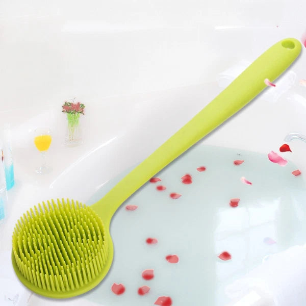 Bath Brush Man Body Exfoliator Silicone Shower Scrubber Back for Long Handle