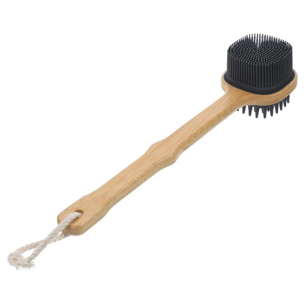 Bath Brush Elderly Exfoliating Back Scrubber Silicone Body with Handle