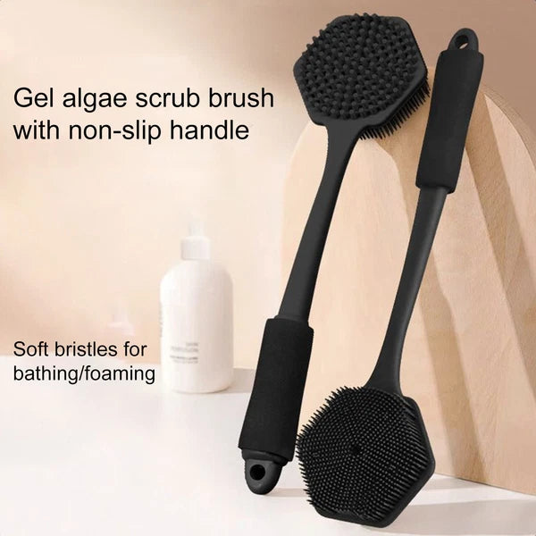 Back Scrubber for Shower Soft Silicone Bath Body Brush with Long Handle