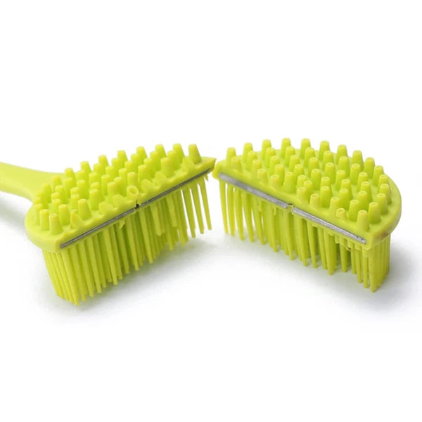 Bath Brush Man Body Exfoliator Silicone Shower Scrubber Back for Long Handle