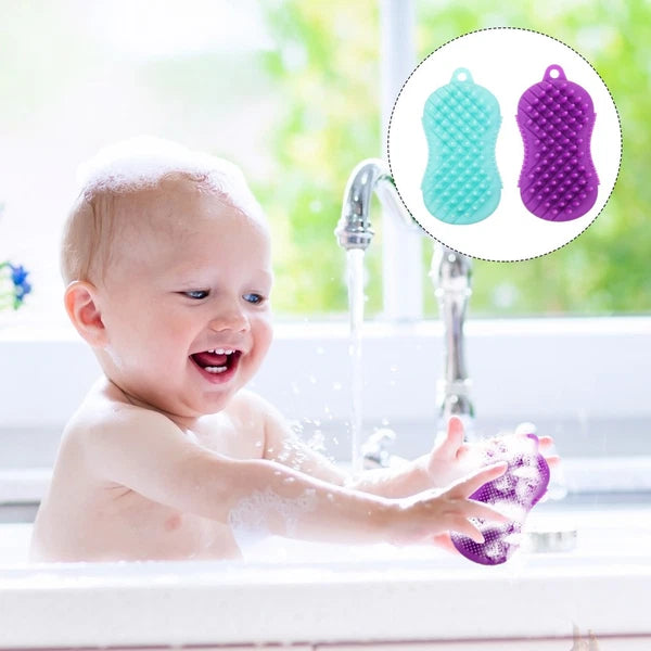 2 Pcs Silicone Bath Scrubber for Body Cleaning Massage
