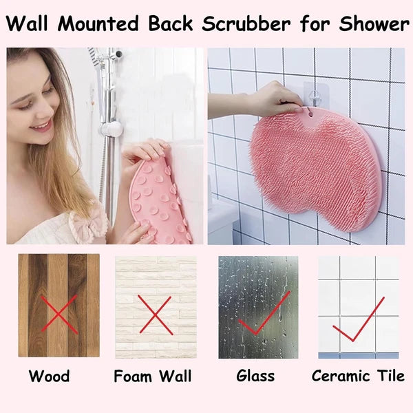 Shower Foot Back Scrubber Massage Pad Body Bath Soft Brush Mat Cleaning Bathroom